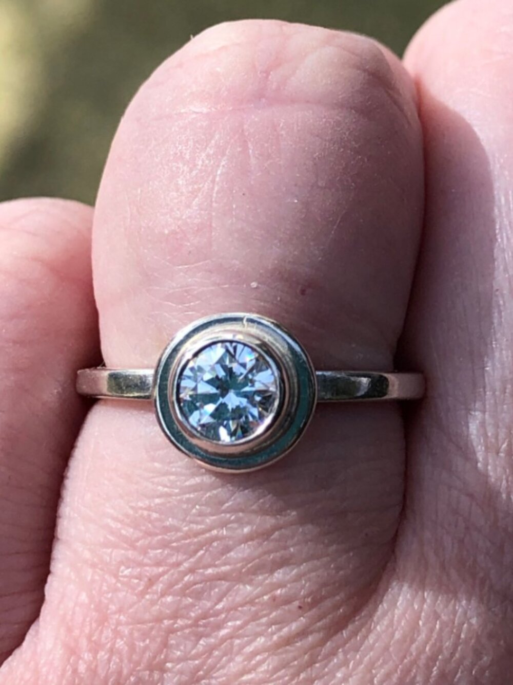 Handmade Sterling Silver and Cubic Zirconia Ring, Vintage Style Ring - Picture 4 of 4